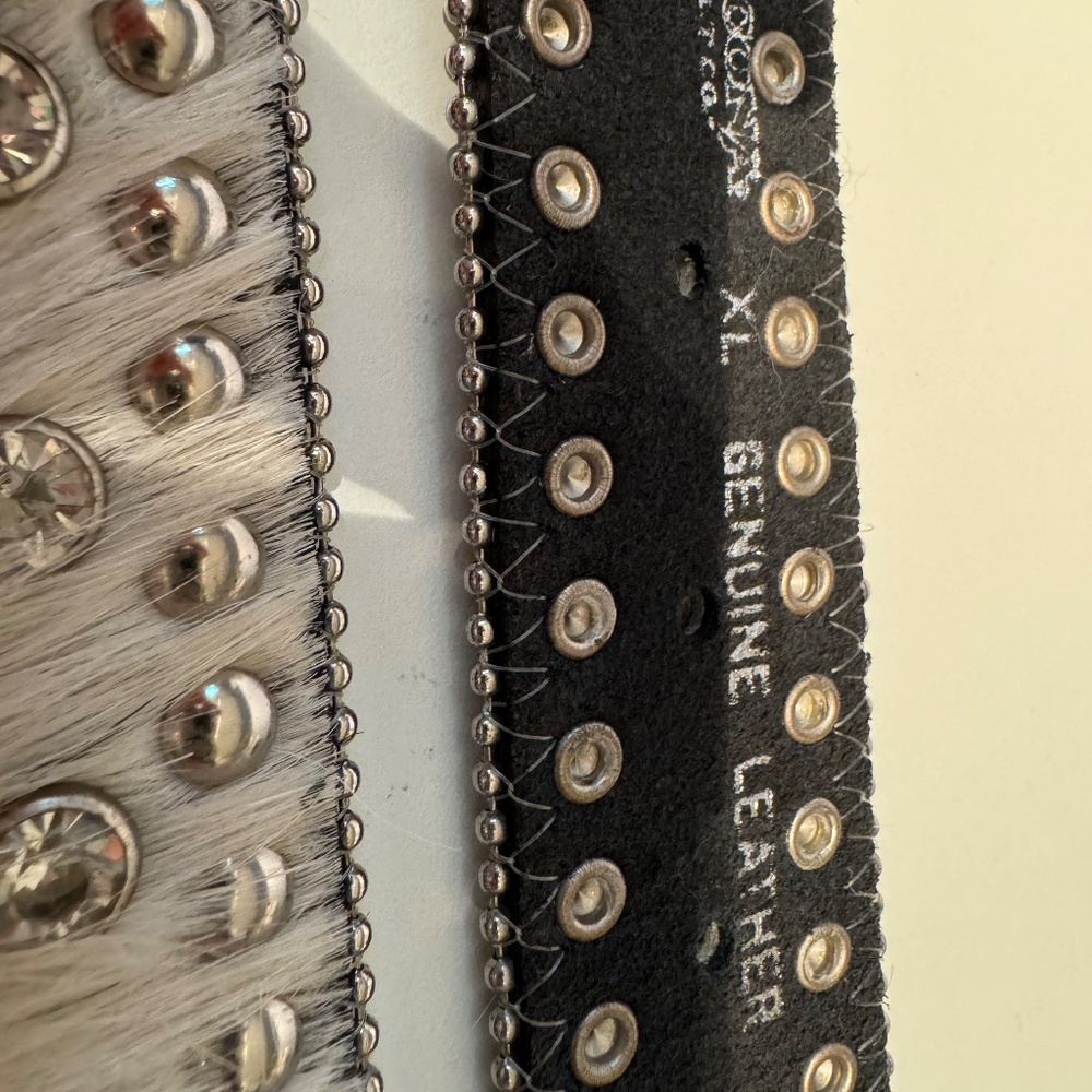 Bejeweled rhinestone studded pony hip belt XL Noona belt bling leather - Picture 9 of 10